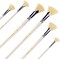 6 PCS Fan Brush Set – Hog Bristle, Anti-Shedding Brushes for Acrylic, Watercolor & Oil Painting with Case
